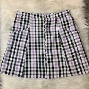 ASOS cotton linen blend A-line skirt with pockets 8